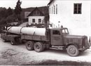 44 1954 Walzentransport Zugmaschine KAELBLE mit Anhänger Haus Plöcking 21 Schindlberger_Häusl PA 4_77